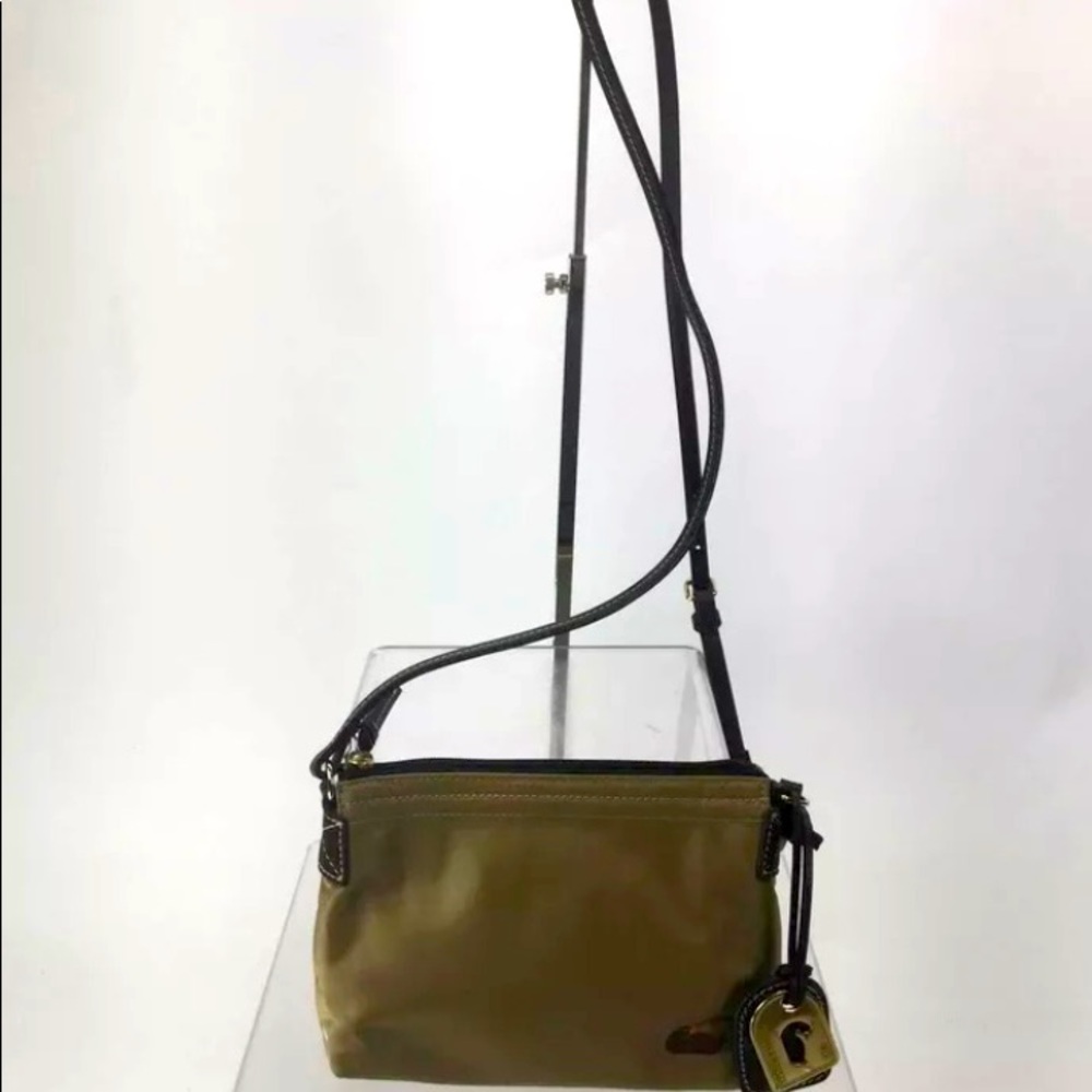 Dooney & Bourke Khaki Fabric Top Zip Crossbody